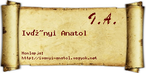 Iványi Anatol névjegykártya